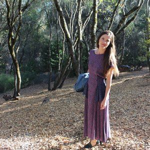 COPY - Vintage Purple floral midi maxi dress